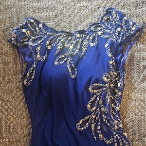 Anny Lee Royal Blue Embellished Prom Dress